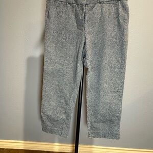 Loft Julie Printed Blue Ankle Pants